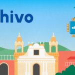 Brand banner for Chivo: blue sky, tropical architecture, and an eSIM chip labeled 'eSIM' in the upper right.