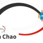 Graphic with 'Xin Chao' text, red and black curved arcs, and a blue eSIM chip icon.