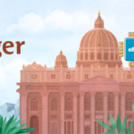 Brand illustration for Ager showing a neoclassical domed building, the word 'Ager', and an eSIM chip icon against a blue sky.