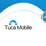 Tuca Mobile branding with a blue arc design and an eSIM chip icon on the right
