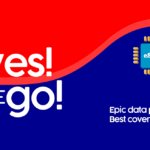 Brand banner for Yes! go! featuring an eSIM chip and the slogan 'Epic data plans! Best coverage!'