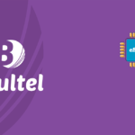 Purple card featuring the Bultel logo on the left and a blue eSIM chip illustration on the right.