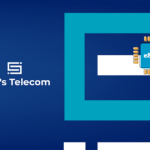 Carr's Telecom logo on a dark blue gradient background with an eSIM chip illustration inside a turquoise frame on the right.