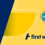 Marketing image for First Well showing an eSIM chip on a yellow background with the First Well logo.