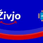 Zivjo logo on a blue background with a red arc and an eSIM chip on the right.