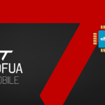 TOFUA MOBILE branding: white logo on a dark gradient left, a large red 7 across the center, and a blue eSIM chip on the right.