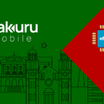 Nakuru Mobile branding on a green background with a red diagonal overlay and a blue eSIM chip icon; a line-art city skyline beneath.